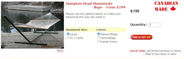Kingcord Hammocks Made in Canada