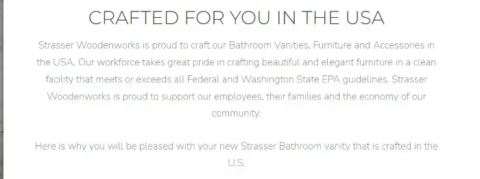 Strasserwood Bathroom Vanities Made in America