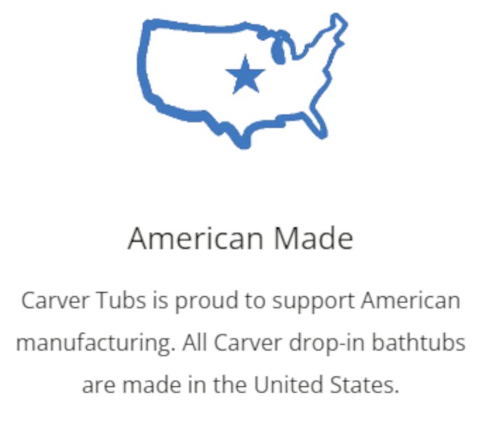 Carver Tubs Bathtubs Made in USA