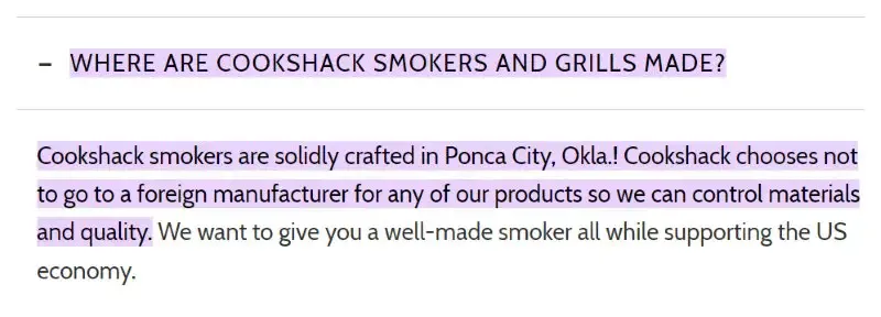 Cookshack Smokers Made in USA