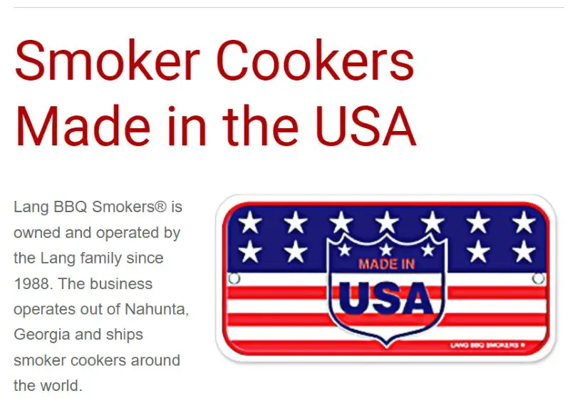 Lang BBQ Smokers Made in USA