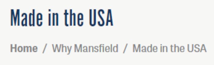 Mansfield Toilets Made in USA