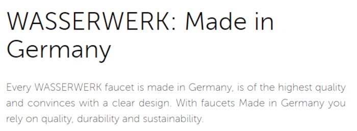 WASSERWERK Faucets Made in Germany