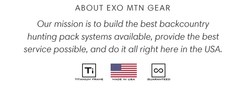 EXO Mtn Gear Hiking Backpacks Made in USA
