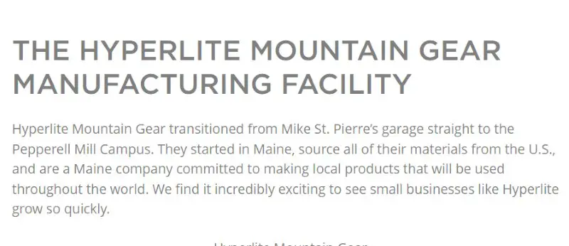 Hyperlite Mountain Gear Hiking Backpacks Made in USA