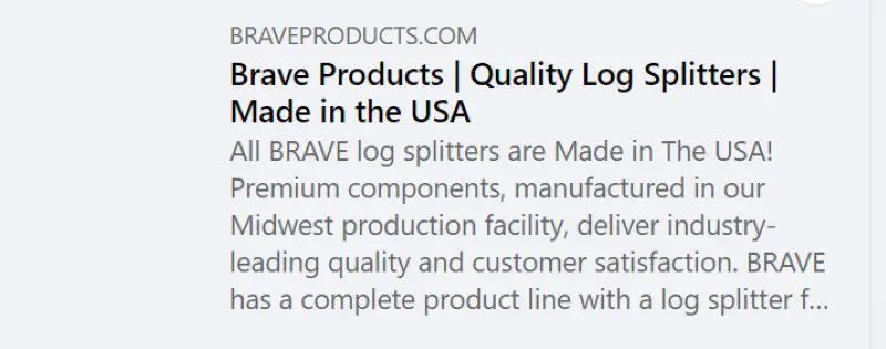 Brave Log Splitters Made in USA