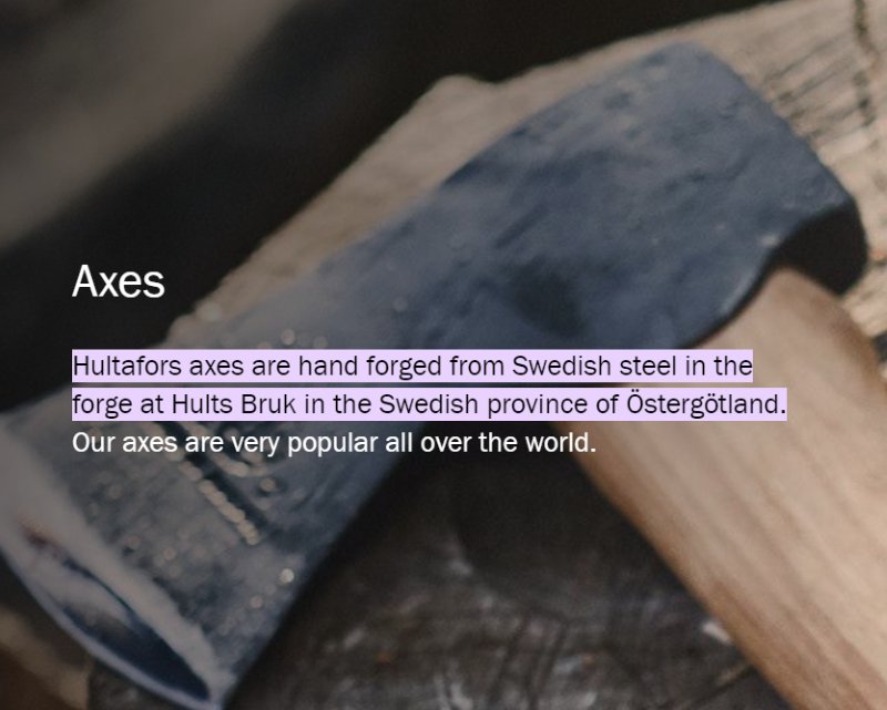 Hultafors Axes Made in Sweden
