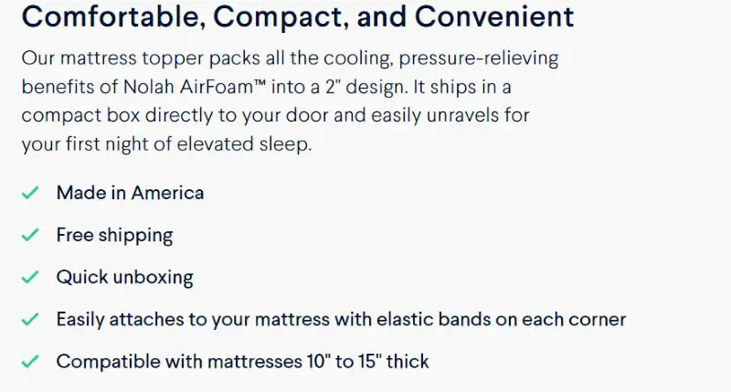 Nolah Mattress Toppers Made in USA