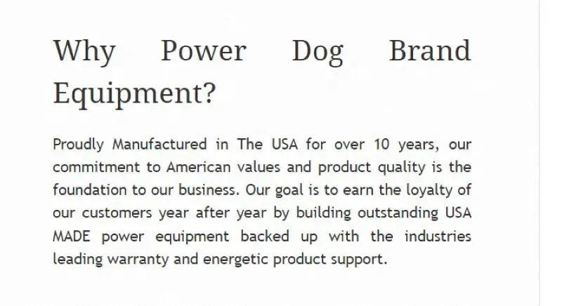Power Dog Log Splitters Made in USA