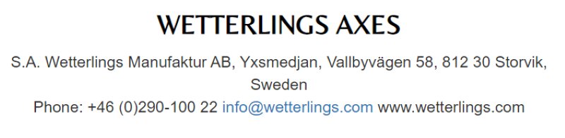 Wetterlings Axes Made in Sweden 2