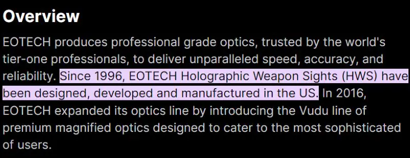 EOTECH Rifle Scopes Made in USA