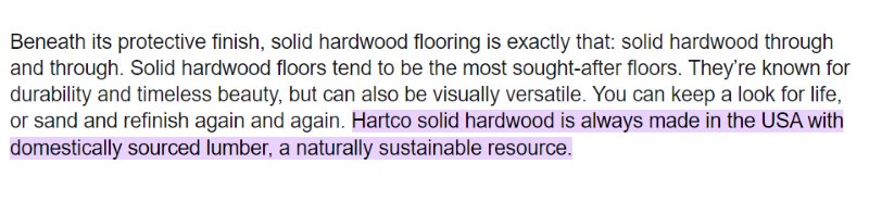 Hartco Hardwood Flooring Made in USA