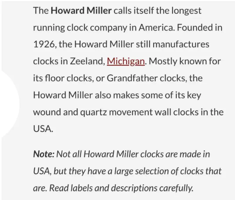 Howard Miller Clock Company Alarm Clocks Made in USA