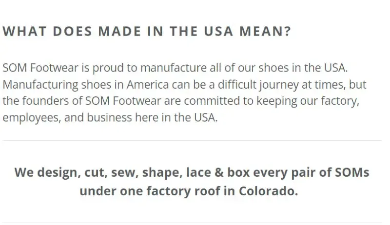 SOM Footwear Running Shoes Made in USA