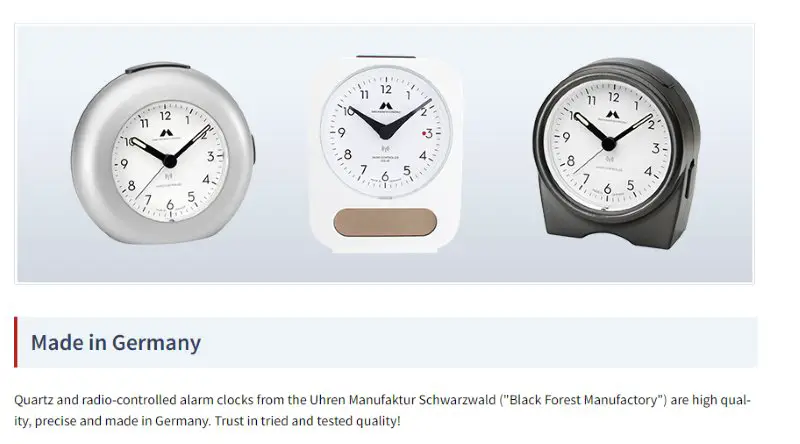 Uhren Manufaktur Schwarzwald Alarm Clocks Made in Germany 2