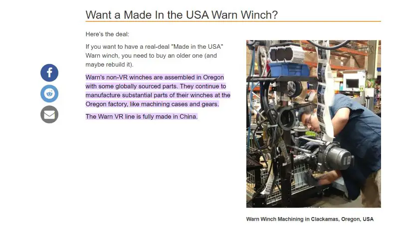Warn Winches Made in USA