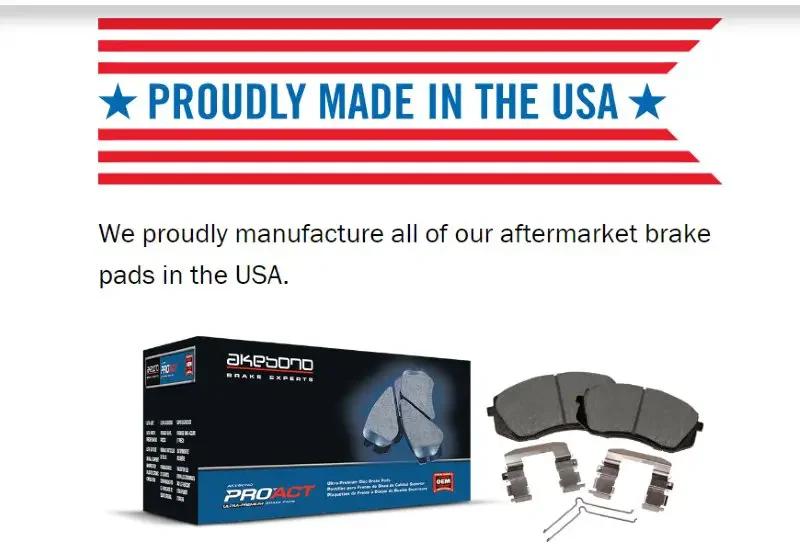 Akebono Brake Pads Made in USA