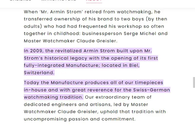 Armin Strom Watches Made in Switzerland