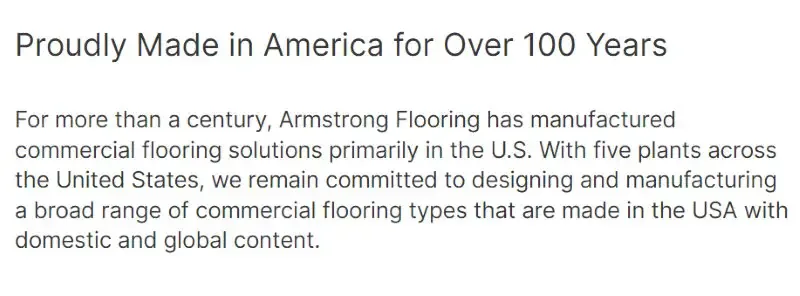 Armstrong Flooring Vinyl Flooring Made in USA