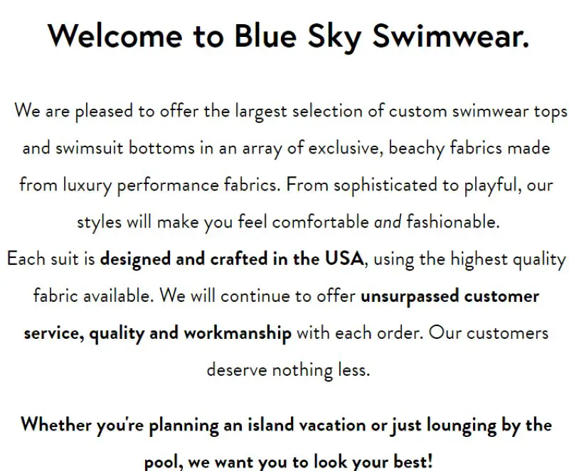 Blue Sky Swimwear Swimsuits Made in USA