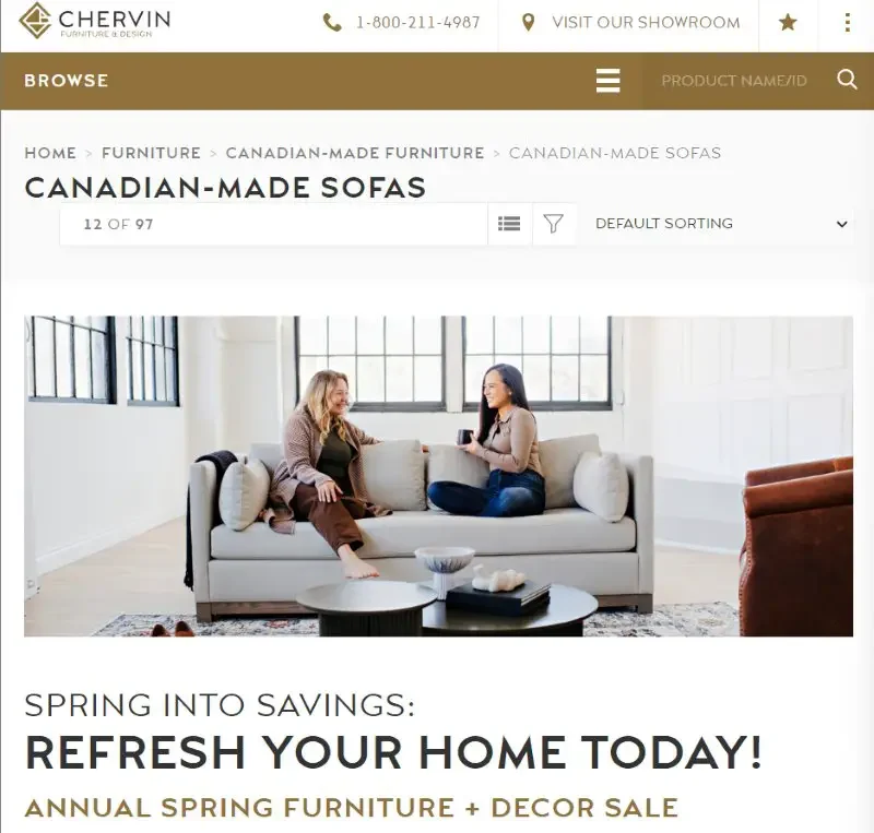 Chervin Sofas Made in Canada
