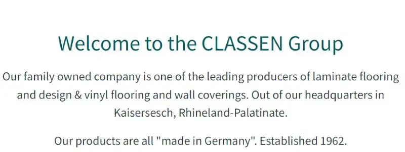 Classen International GMBH Lamniate Flooring Made in Germany
