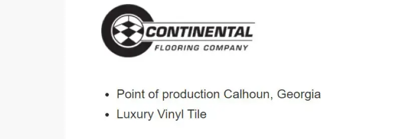 Continental Vinyl Flooring Made in USA