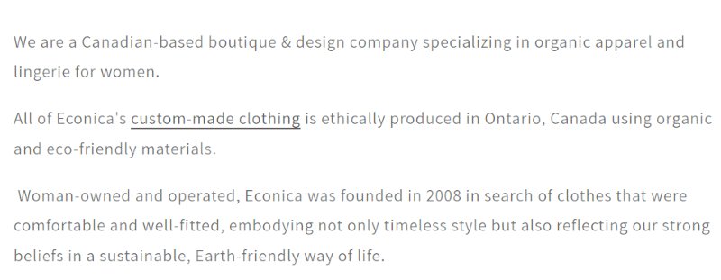Econia Underwear Made in Canada
