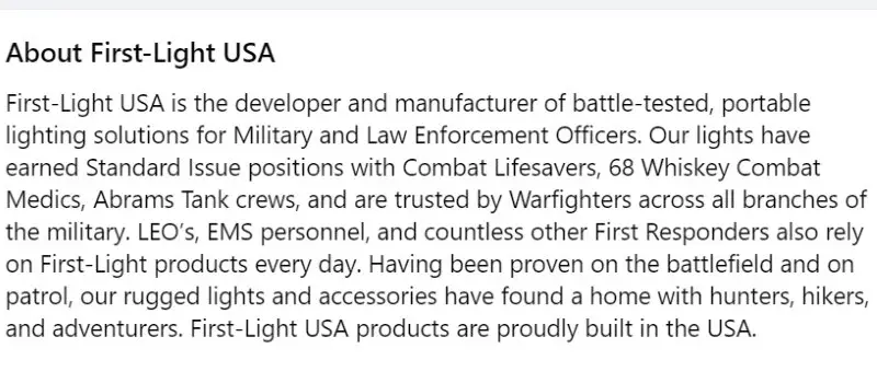 First Light USA Flashlights Made in USA