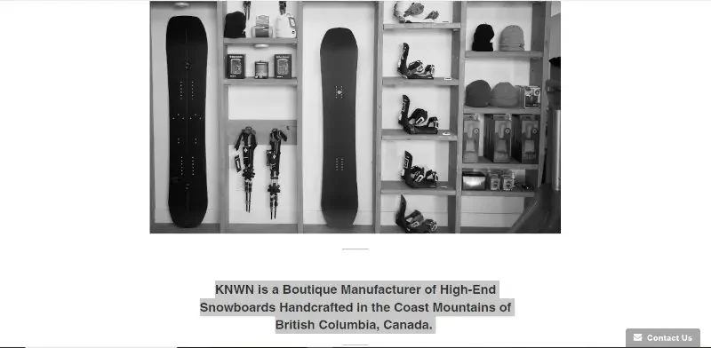KNWN MFG Snowboards Made in Canada