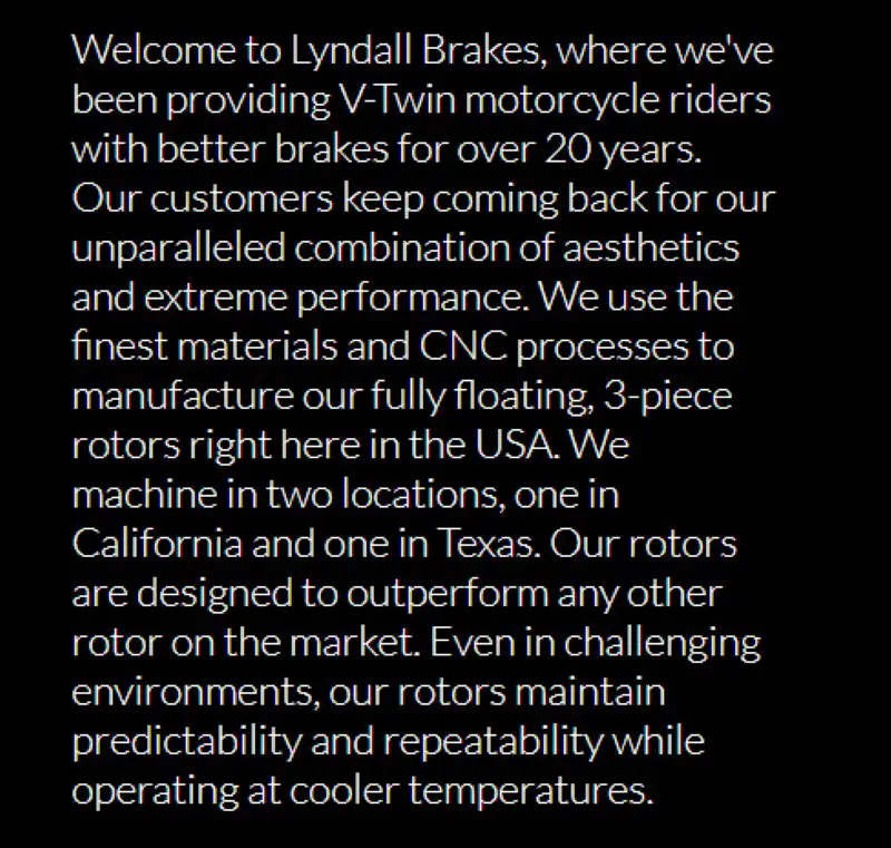 Lyndall Rotors Brake Pads Made in USA