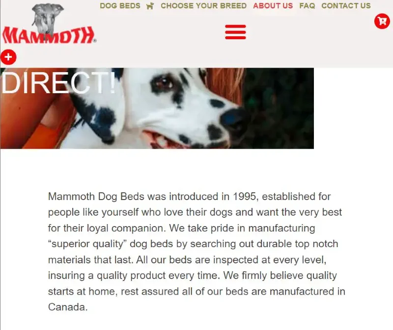 Mammoth Dog Beds Made in Canada