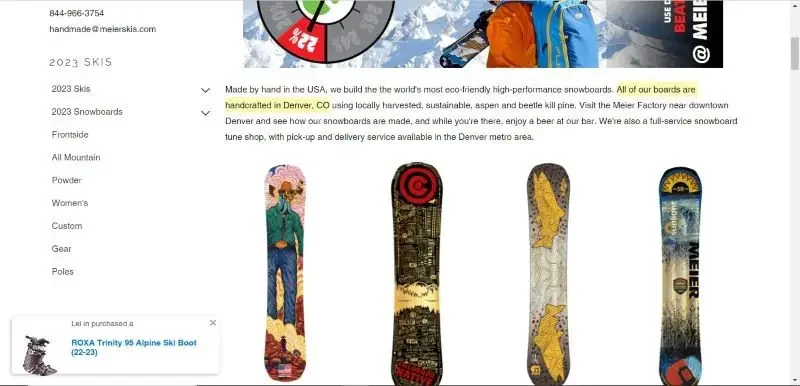 Meier Snowboards Made in USA 1