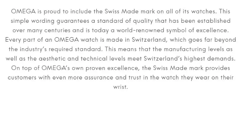Omega Watches Made in Switzerland