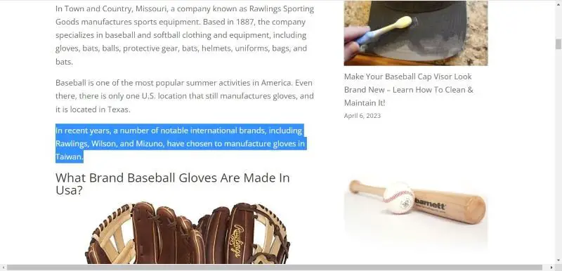 Rawlings Baseball Gloves Made in USA 3
