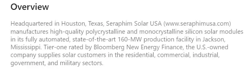 Seraphim Solar Panels Made in USA