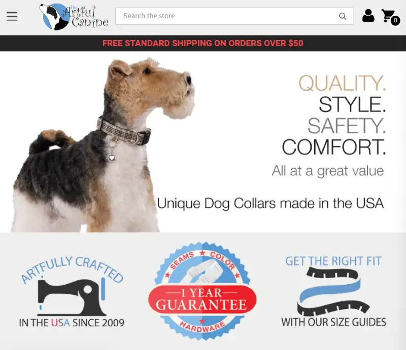 The Artful Canine Dog Collars Made in USA