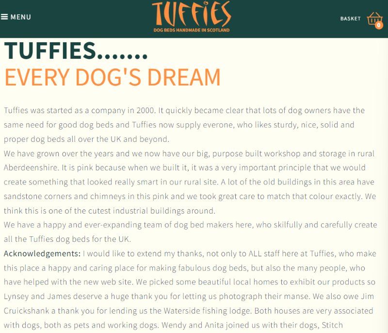 Tuffies Dog Beds Made in UK