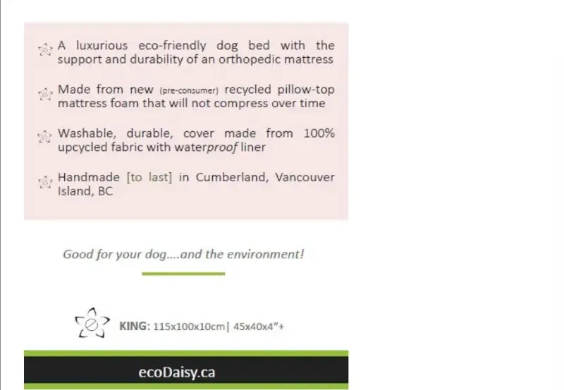 ecoDaisy Dog Beds Made in Canada