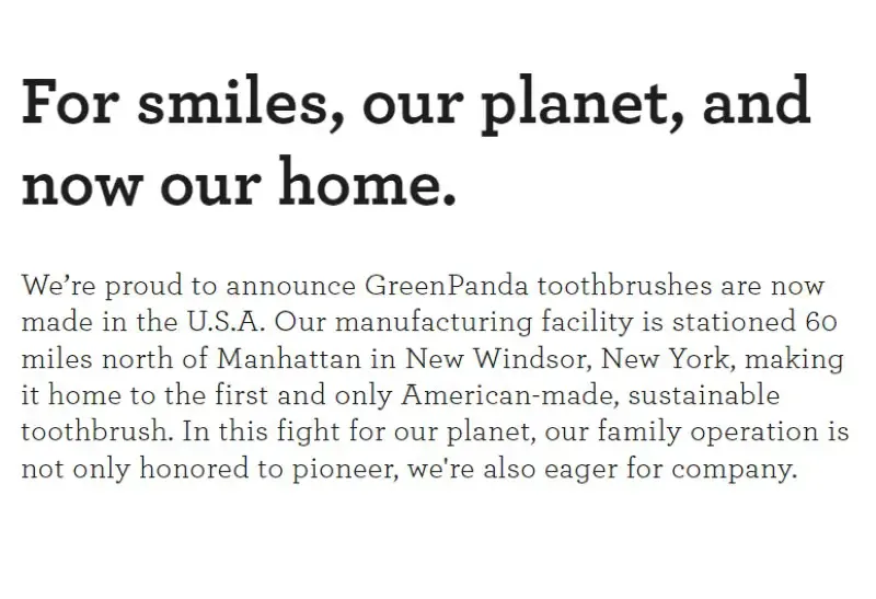 Green Panda Toothbrushes Made in USA