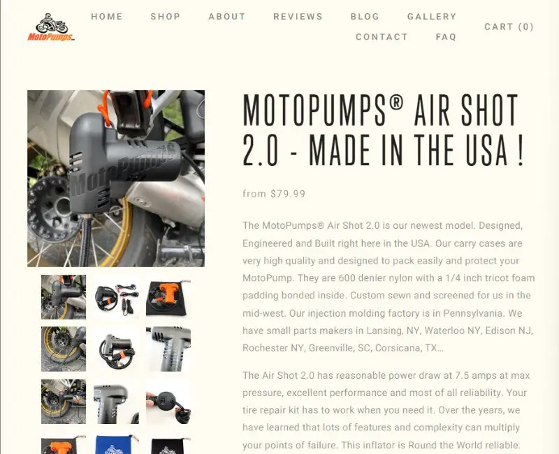 MotoPumps Tire Inflators Made in USA