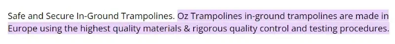 Oz Trampolines Made in Australia