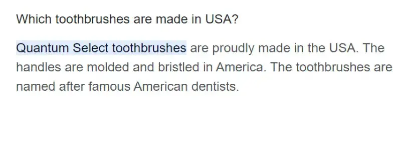Quantum Labs Toothbrushes Made in USA