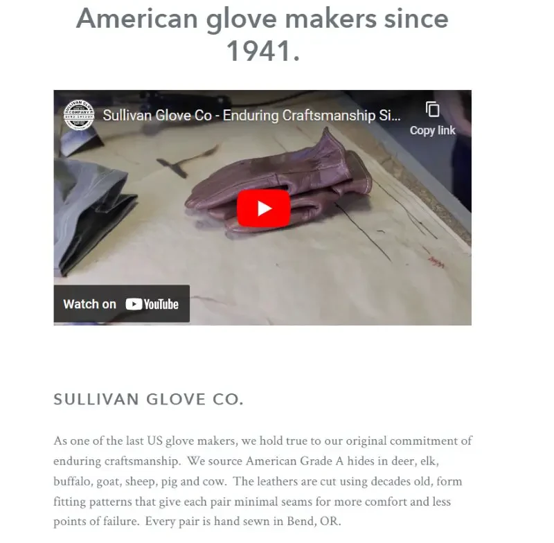 Sullivan Glove Work Gloves Made in USA