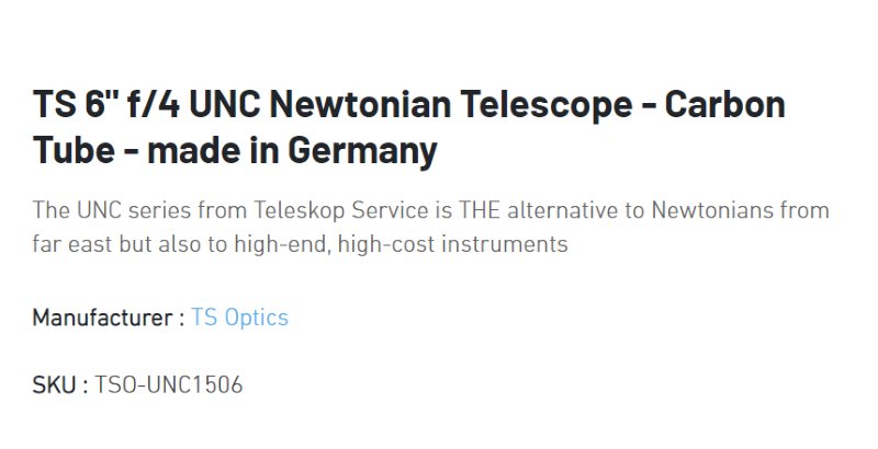 TS Optics Telescopes Made in Germany