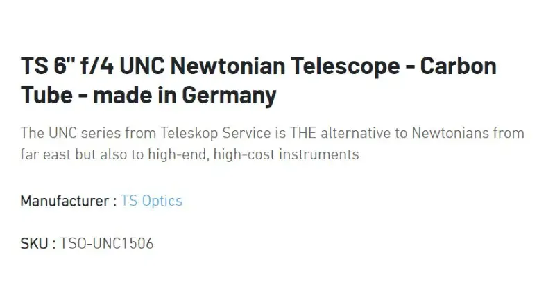 TS Optics Telescopes Made in Germany