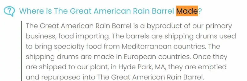 The Great American Rain Barrel Company Made in USA