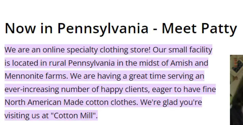 Cotton Mill Cotton Clothing Made in USA