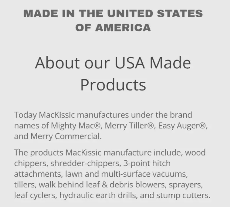 MacKissic Wood Chippers Made in USA
