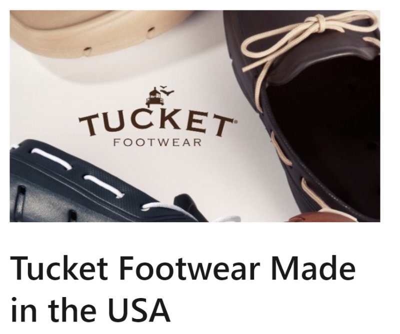 Tucket Footwear Water Shoes Made in USA